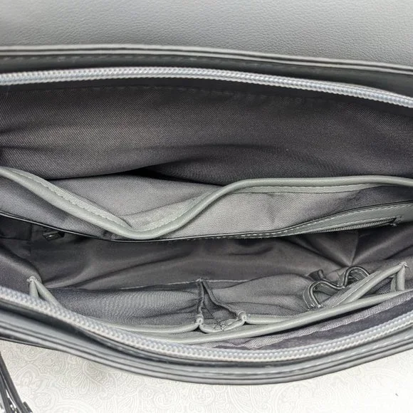 ALFANI mixed metal faux-leather women's backpack crossbody bag - GREY - Picture 7 of 9